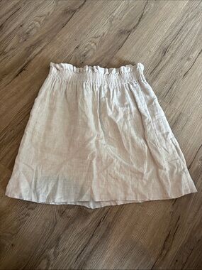 Women's Elastic Waist 100% Linen skirt lined